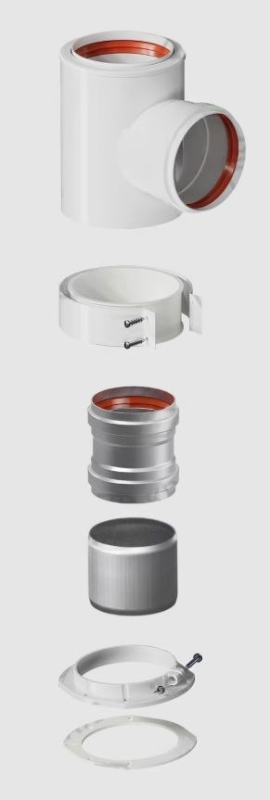 Адаптер разделительный Т-образный Ø80/80 KRATS ARM-01-W