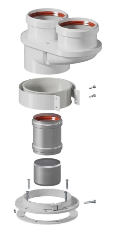 Адаптер моноблочный 80/80 (Универсальный) для перехода на двухтрубную систему KRATS VA80-80B-01