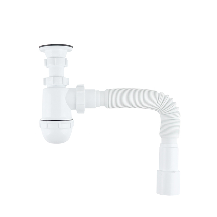 Сифон бутылочный 1 1/4"x40 с выпуском и гофротрубой 40/50мм Optima Home Iddis 900BVG0010VD