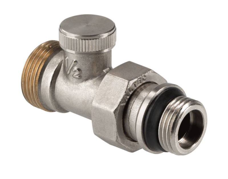 Клапан запорн 1/2"x3/4"(евроконус) прям с доп. уплотнением (80/10) Valtec VT.020.NER.04