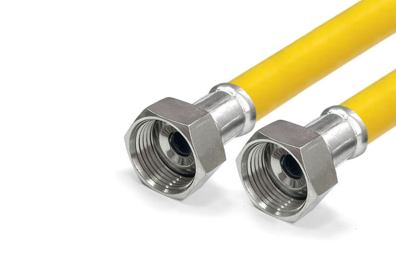 Подводка гибкая для ГАЗА 1/2" L=1,2м г/г ПВХ с полиэфирной нитью (100) Valfex 20121112