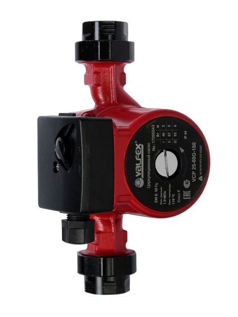 Насос циркуляционный VCP 25-60G 1 1/2" 220В с гайками, кабель 1,5м с вилкой 93Вт Qmax=3,3м3/ч Нmax=6м L=180мм Valfex