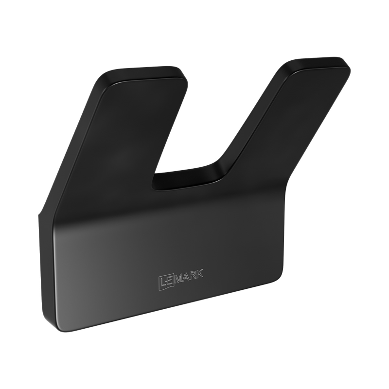 Крючок для полотенец SMOOTH LINE двойной настенный черный матовый LeMark 9712005