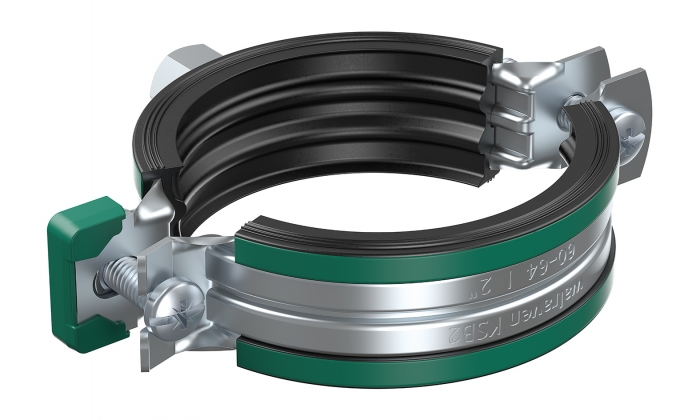 Хомут двухвинтовой оцинк KSB2 Ду31-35 (1") М8/М10 с прокладкой EPDM (100) Конкреп 3396035