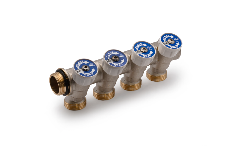 Коллектор R585CS 1"x3/4"E/4 с отсечными вентилями (22/1) Giacomini R585CSX144