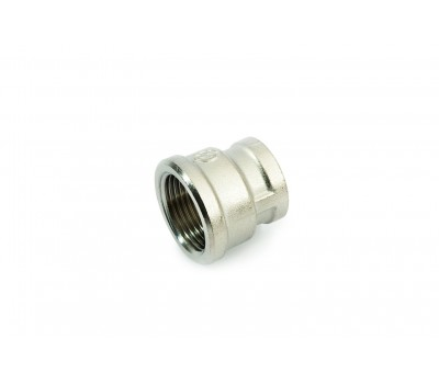 Муфта латунь переходн никель Ду1/2"х1" ВР/ВР (70/10) General Fittings 260047N100400A