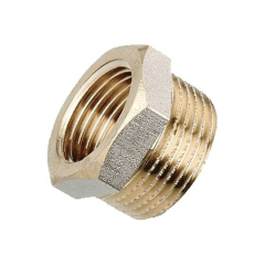 Футорка латунь никель Ду1/2"х1 1/4" ВР/НР (70/10) General Fittings 260044N120400H