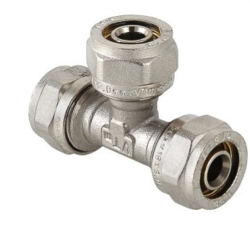 Тройник латунь переходн Дн26х26х26 обжим (25/5) Valtec VTm.331.N.262626