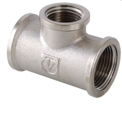 Тройник латунь переходн никель Ду3/4"х1/2"х3/4" ВР (50/10) Valtec VTr.750.N.0504