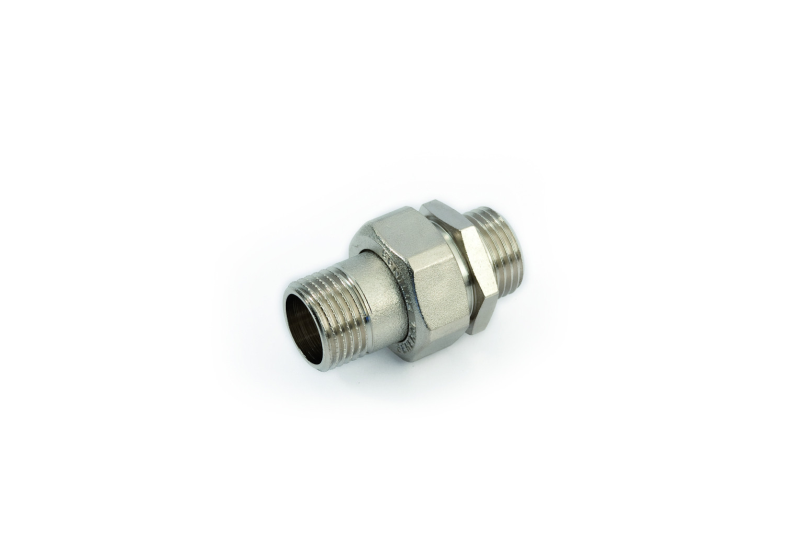 Соединитель латунь американка никель Ду1/2" НР/НР прямой (90/10) General Fittings 2700I6N040400A