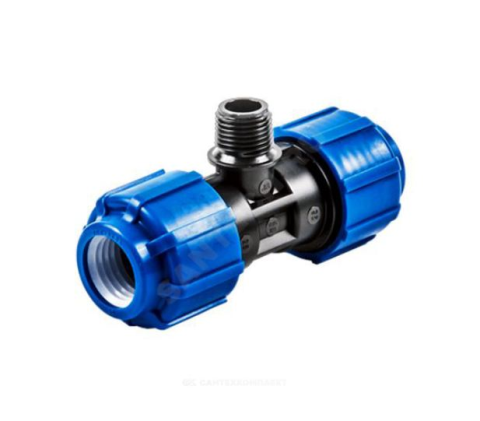 Тройник ПНД Дн25х1/2"х25 НР компресс (50) ТПК-АКВА 51251225