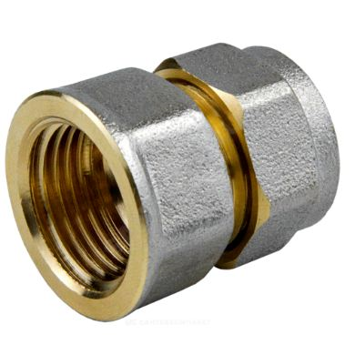 Муфта латунь никель Дн26х3/4" 7002 обжим ВР (120/5) Aquasfera 7002-05
