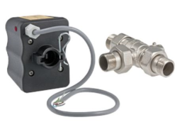 Кран шаровой латунь Ду1" трехходовой с сервоприводом Valtec S.2245N.06