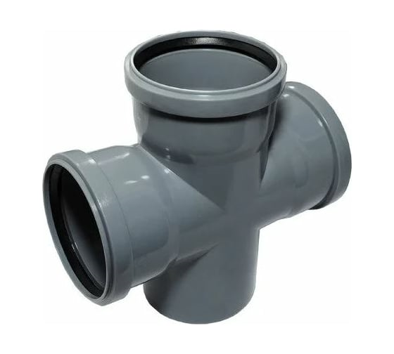 Крестовина PP серый 2-х плоскостн Дн110х110х110 90° Стандарт ПК Контур 072611110510/072602110502