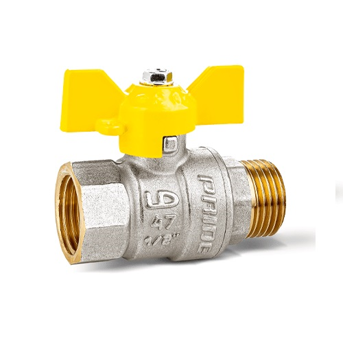 Кран шаровой латунь газ 11б27п Ду15 Ру40 ВР/НР бабочка (30) LD Pride LD 47.352.15