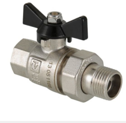 Кран шаровой латунь PERFECT Ду1/2" ВР/НР с полусгоном (60/10) Valtec VT.327.N.04