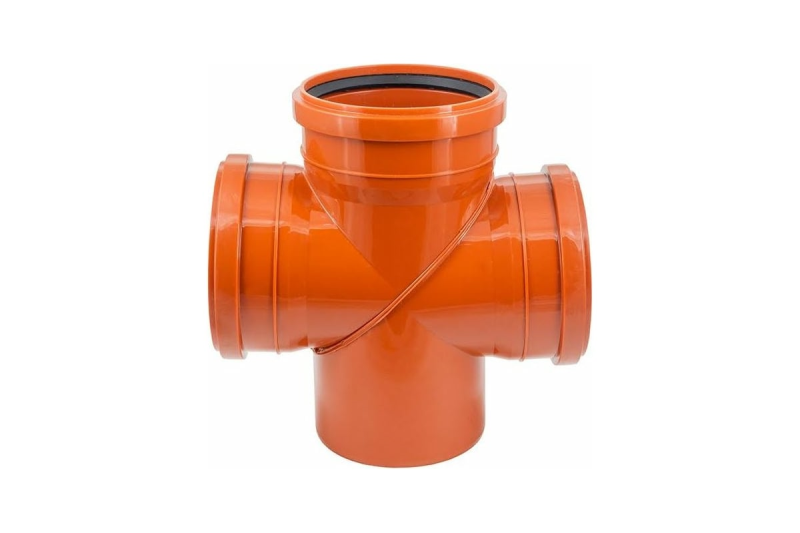 Крестовина НПВХ коричневый одноплоск Дн160х160х160 87° Политэк 161616087