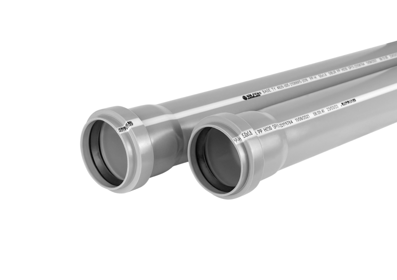 Труба PP серый Дн50х1,8 L=3м BASE (10) Valfex 200500300