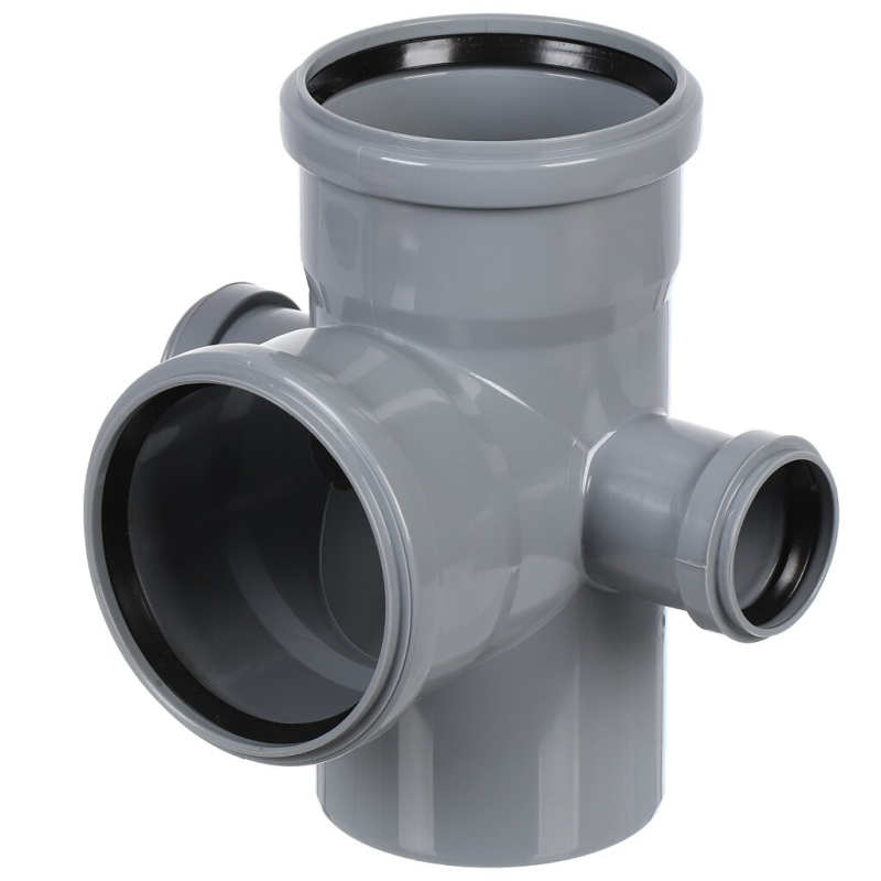 Крестовина PP серый 2-х плоскостн Дн110х110х50 87° лев/прав РосТурПласт 36542