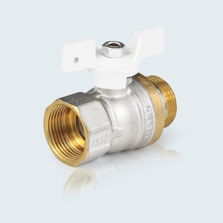 Кран шаровой латунь 1104 Standard Ду25 Ру25 ВР/НР полный проход бабочка 150C (60/15) Aquasfera 1104-03