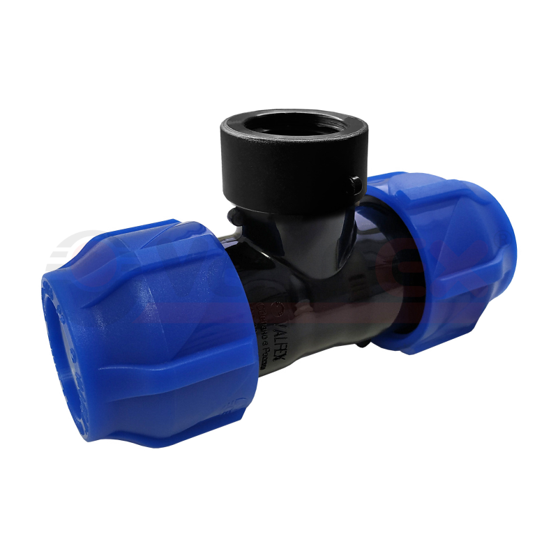 Тройник ПНД Дн20х3/4"х20 ВР компресс (80/20) Valfex 1210012003420