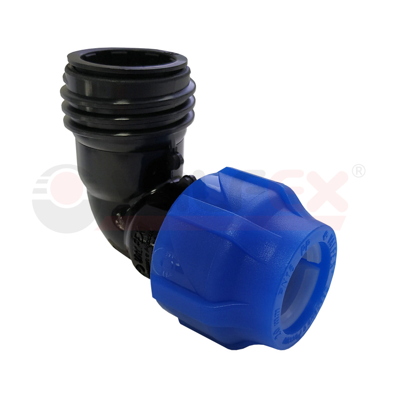 Угольник ПНД Дн32х1 1/4" НР компресс (60/12) Valfex 1210012432114