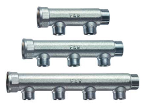 Коллектор латунь Ду1 1/4"х3/4" 2 выхода меж/расст 50мм FAR FK 3625 11434