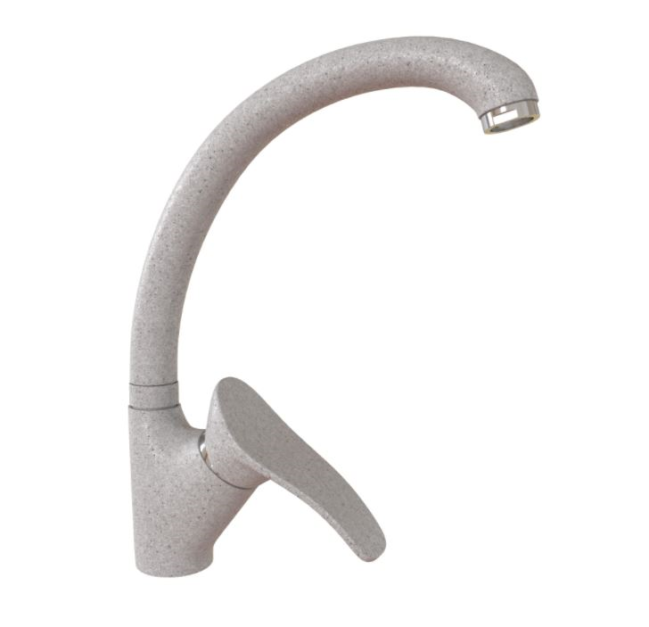 Смеситель для мойки Mixer-G01 настольный одноручный высокий излив светло-серый GAMMA GRANITE 773-20401