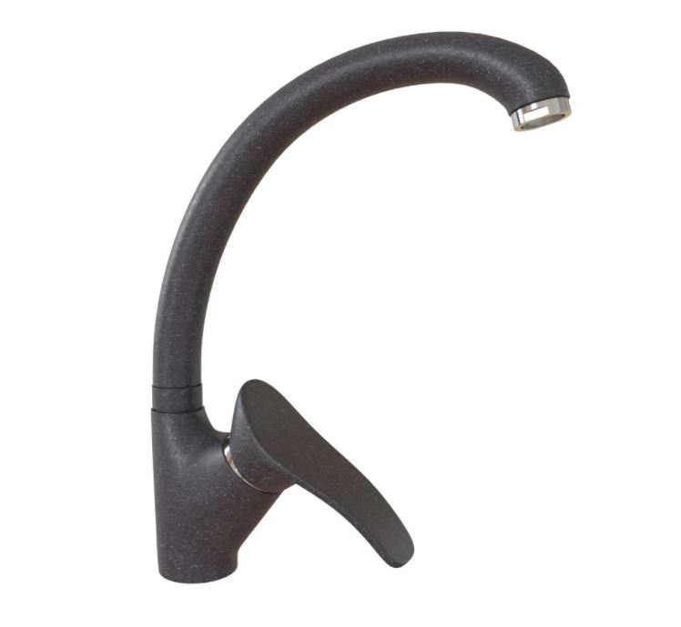 Смеситель для мойки Mixer-G01 настольный одноручный высокий излив черный GAMMA GRANITE 773-20701