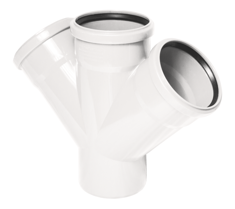 Крестовина PP белый бесшумн одноплоск Дн110х110х110 45° (25) РосТурПласт 24763