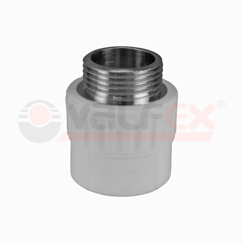 Муфта PP-R комбинированн серый Дн20 х1/2" НР (150/30) Valfex 10130020Г