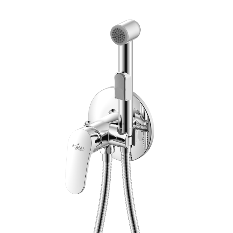 Смеситель гигиеническ встраиваемый одноручный без излива керамич картридж 35мм хром ROSSINKA RS45-51