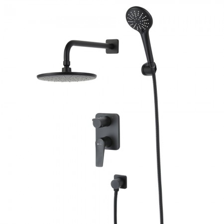 Система душевая BRONX встраиваемый одноручный без излива черный LeMark LM3729BL