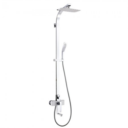 Система душевая Melange настенный одноручный короткий излив тропический душ хром/белый LeMark LM4962CW
