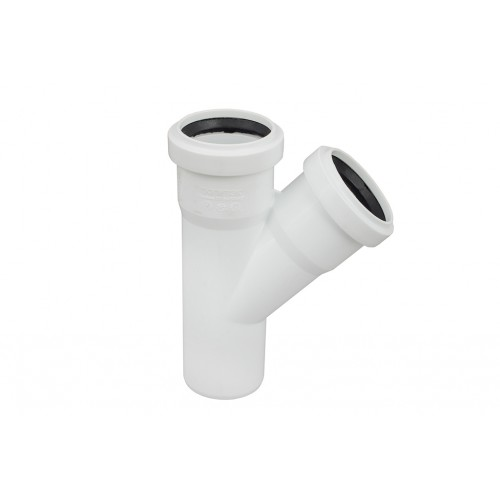 Тройник PP белый бесшумн Дн50х50 45° Prestige (40) Jakko 403031050R
