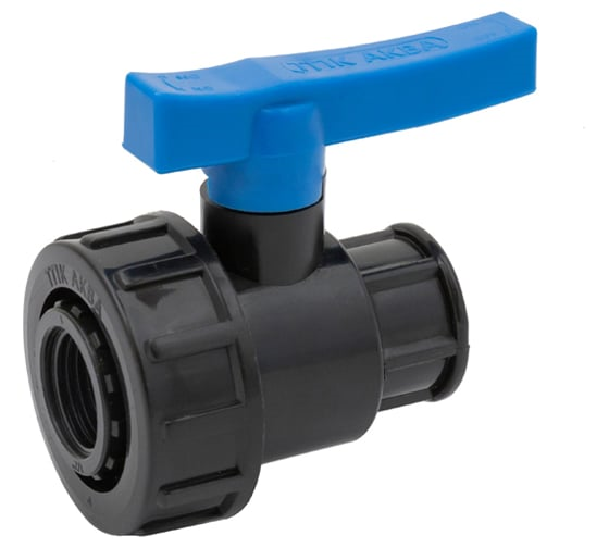 Кран ПНД шаровый 3/4"х3/4" ВР/ВР компресс (50) ТПК-АКВА 551223434