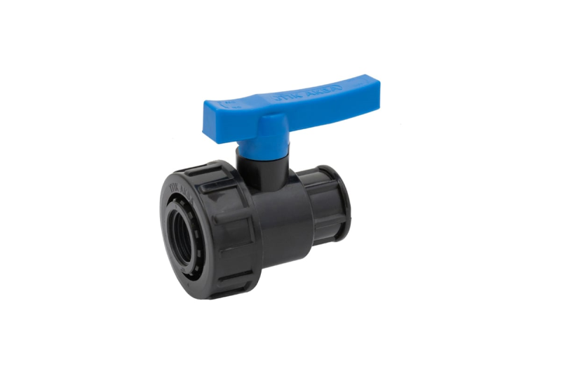 Кран ПНД шаровый 1 1/4"х1 1/4" ВР/ВР компресс (18) ТПК-АКВА 551114114