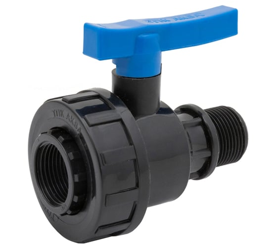 Кран ПНД шаровый 1 1/4"х1 1/4" ВР/НР компресс (18) ТПК-АКВА 552114114