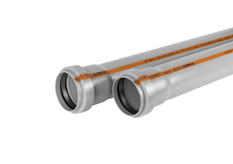 Труба PP серый Дн110х2,2 L=1,5м Optima (10) Valfex 211100150