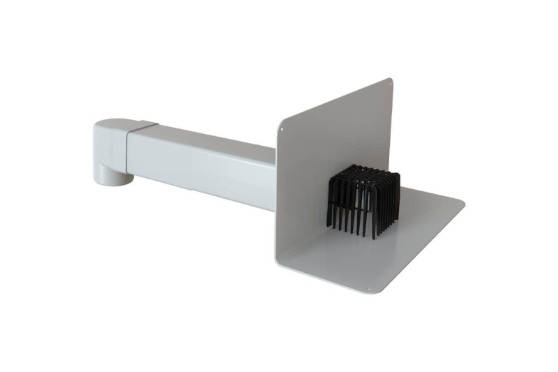 Воронка кровельн VC-PVC 100х100х650 с листвоуловителем и отводом Fachmann 01.067