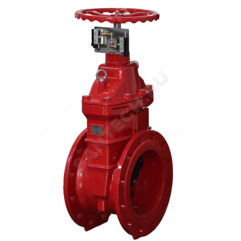Задвижка аналог МЗВ 30ч39р 24FG чугун Ду80 Ру10/16 фл пожарн с 2-мя концев выключ красн 110С Benarmo