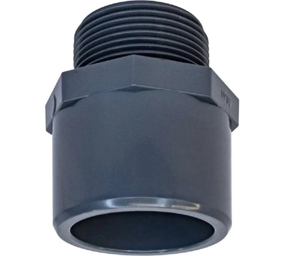 Адаптер ПВХ двойной Дн50х63х1-1/2" НР муфтовое/втулочное окончание Aquaviva THR05063E