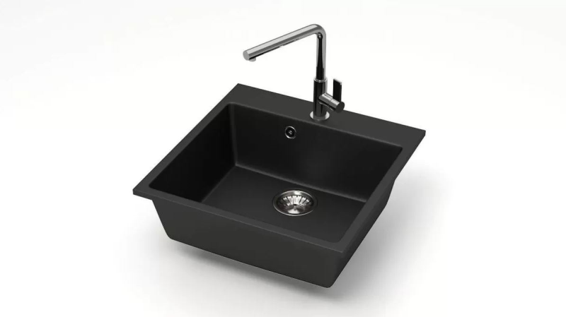 Мойка искусственный камень 500x500x175 матовый черный AGATA 42/Q4