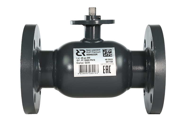 Кран шаровой сталь RJIP Premium FF GF Ду400 Ру16 фл под эл/привод 180С Ридан 065N0277GR