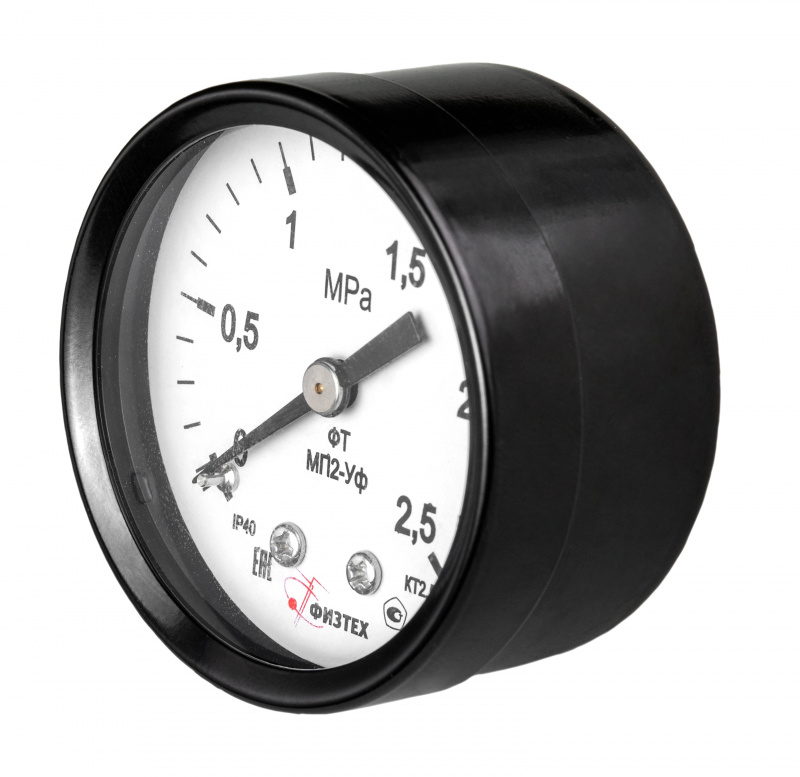 Манометр МП2-Уф осевой Дк40 16МПа М10х1 150C кл.т.2,5 Физтех 4687205627575