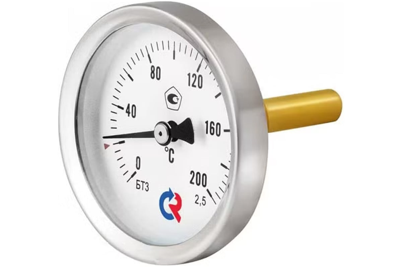 Термометр биметаллический БТ-31.211 осевой Дк63 L=150мм G1/2" 100С кл.т.2,5 с защитн гильзой Росма 00000005651