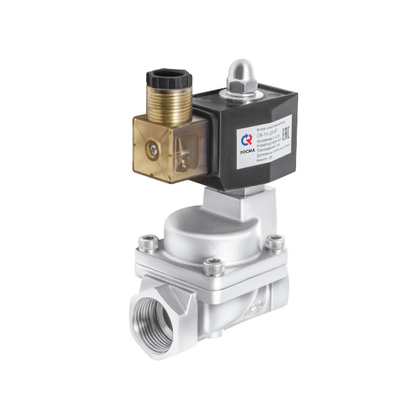 Клапан эл/магн латунь СК-21-15-ВД-В непрямого действия Ду15 G1/2" НО с катушкой 220В, мембрана Viton -5+120С Росма 00000032222