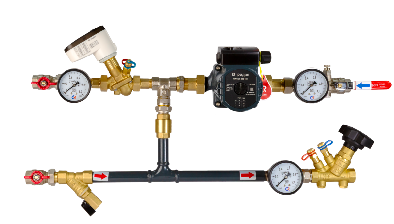 Узел теплоснабжения АУУ-AQT-LF-4-15-15-C-S Лев 0-10В L Ридан 122W0108LR