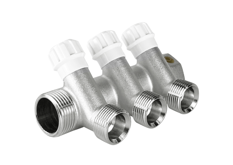 Коллектор регулирующий латунь Ду1"х3/4" НР евроконус на 5 выходов (20/2) Valfex VF.560.NE.0605